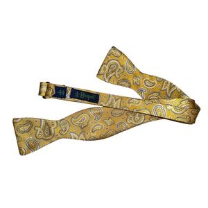Haspel Mens Bow Tie Gold Paisley Adjustable Formal‎ Neckwear A20Q